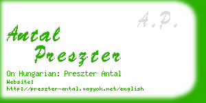 antal preszter business card